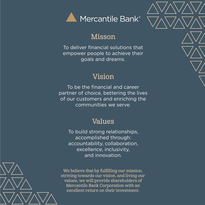 Mission, Vision, Values - Mercantile Bank Mission, Vision, Values - Mercantile Bank