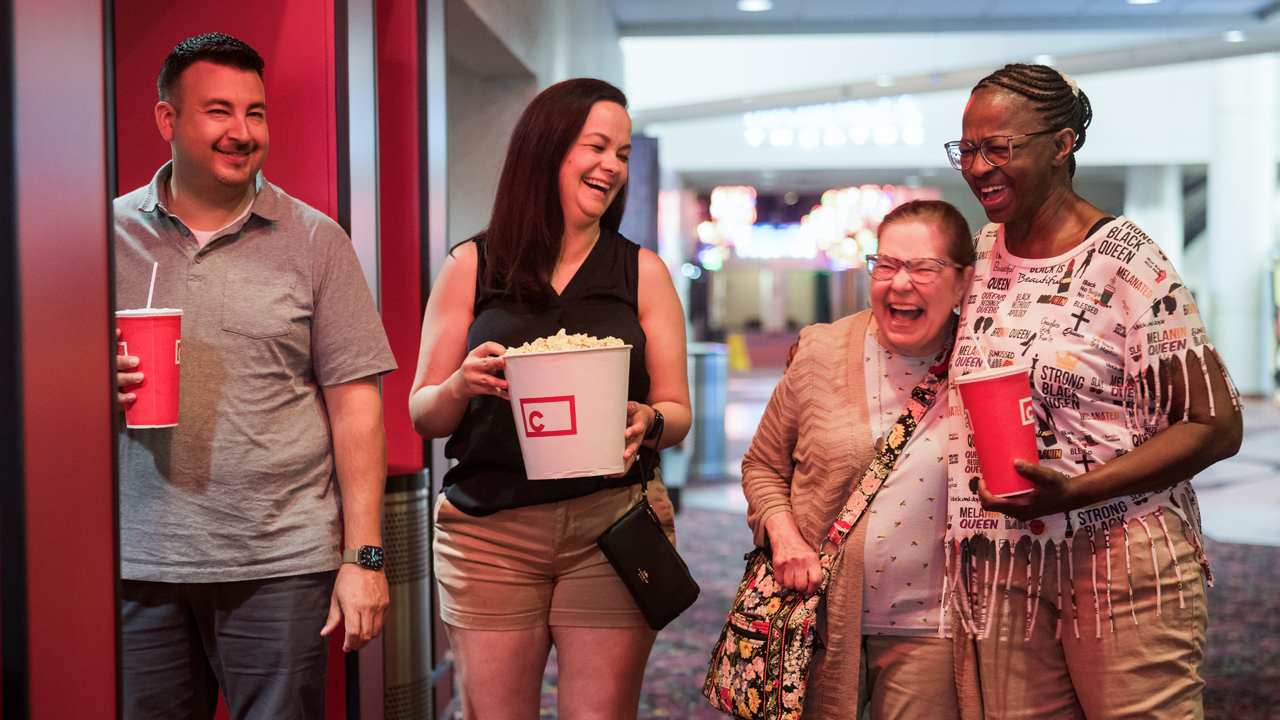 Celebration Cinema Customers Walking