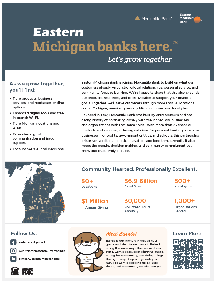 Eastern Michigan and Mercantile Bank Flyer