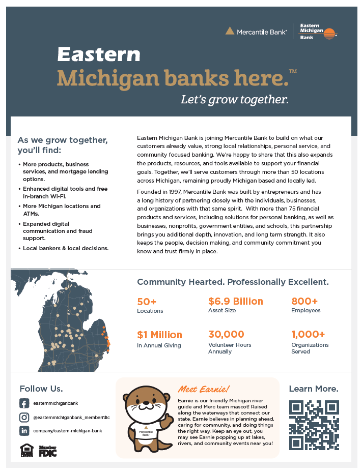 Eastern Michigan and Mercantile Bank Flyer