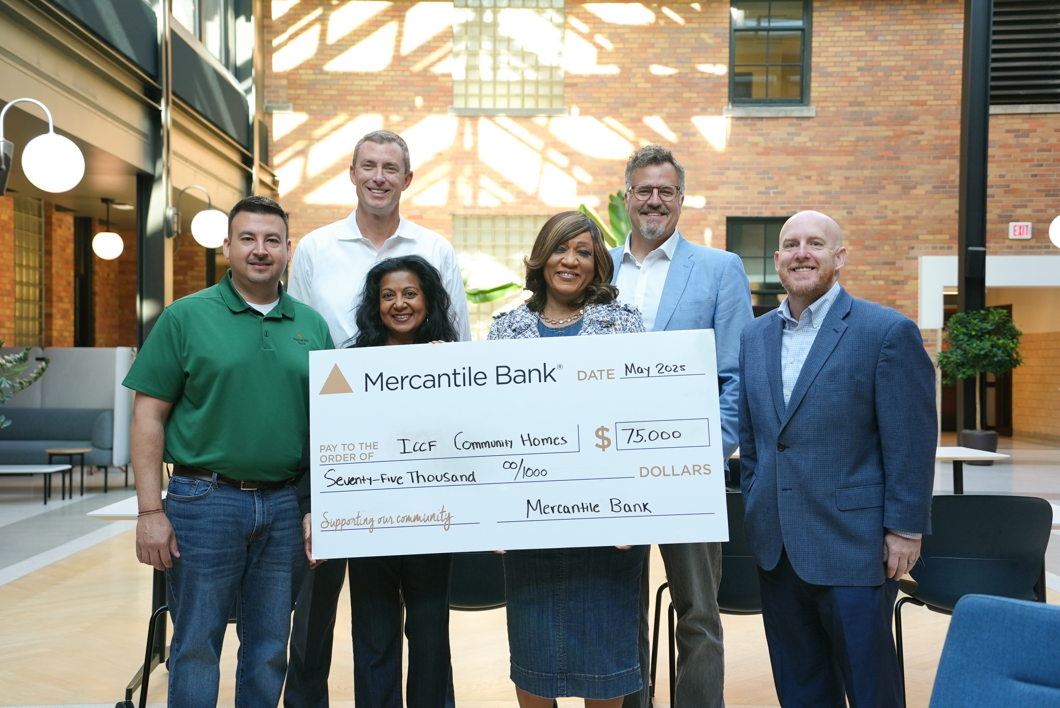 Mercantile Bank Presenting ICCF Check