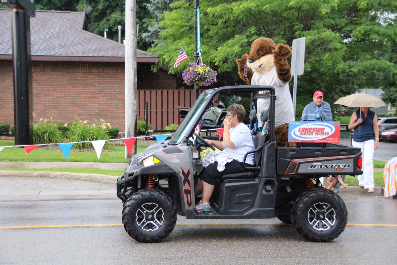 Earnie the Otter at a Parade - Mercantile Bank
